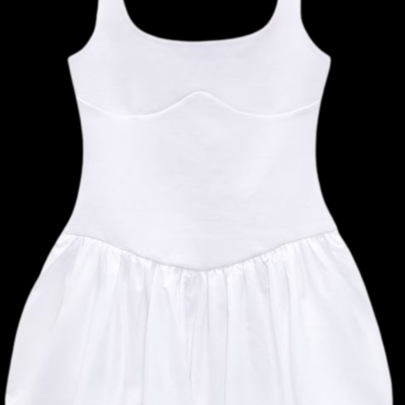 Zara White Balloon Dress - Picture 1 of 4